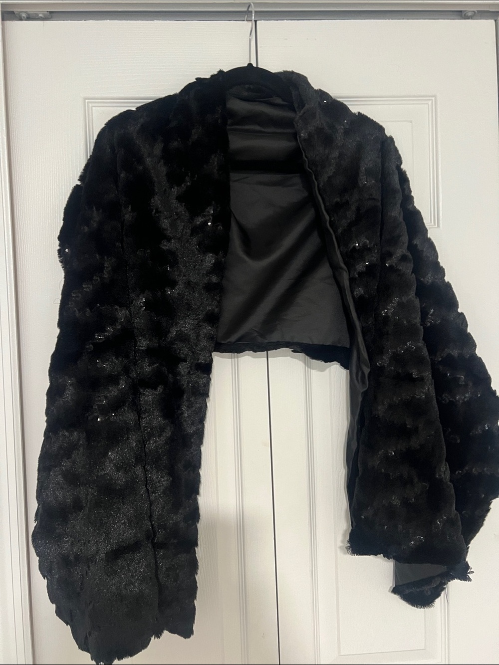 Black Faux Fur Scarf